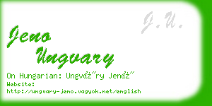 jeno ungvary business card